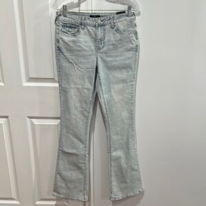True Religion Womens Becca Mid Rise Flap Bootcut Jeans Size 27